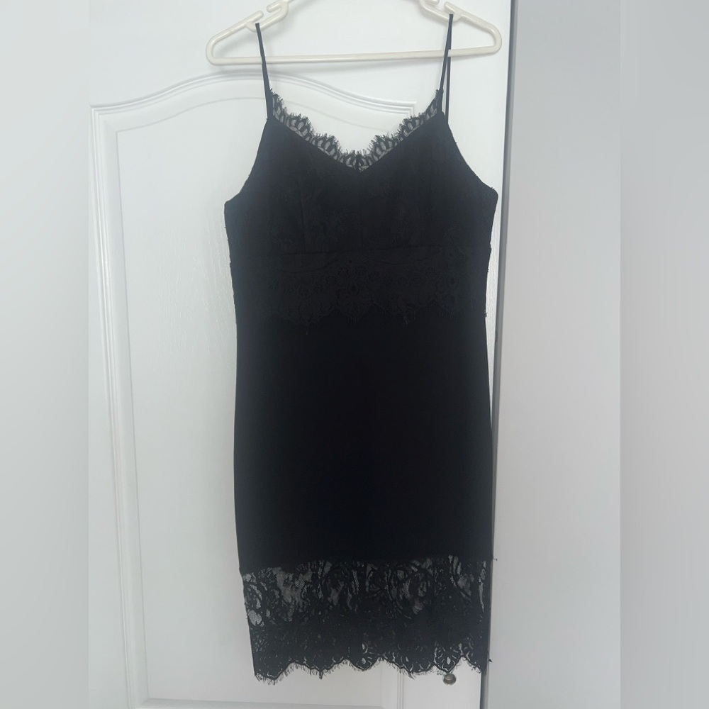Socialite Black Lace Trim Chemise